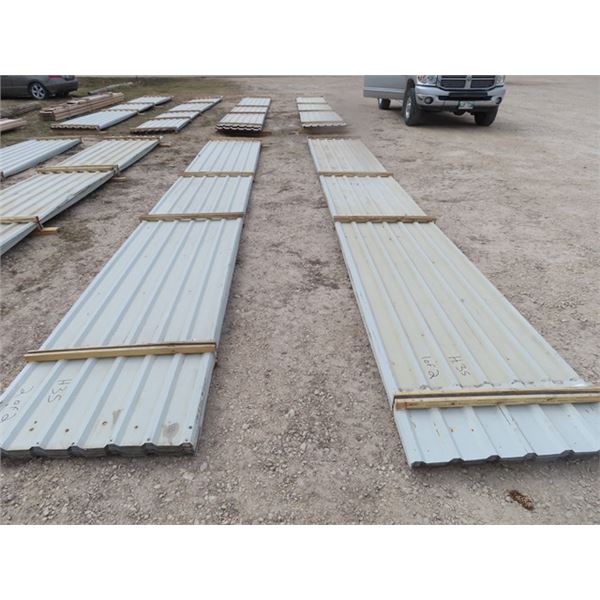 Approx 4465 Square Feet Grey Used Sheet Metal Cladding- 60 Sheets - 25  Long- 2 Bundles- One Money f