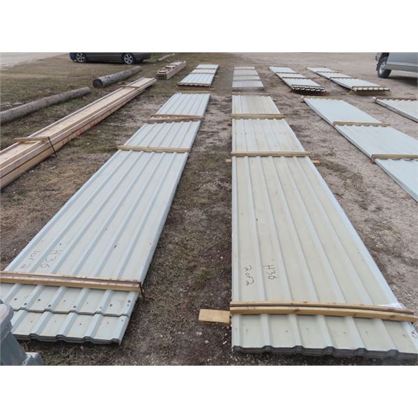 Approx 4398 Square Feet Grey Used Sheet Metal Cladding - 60 Sheets 24.5" x 25"L - 2 Bundles - One Mo