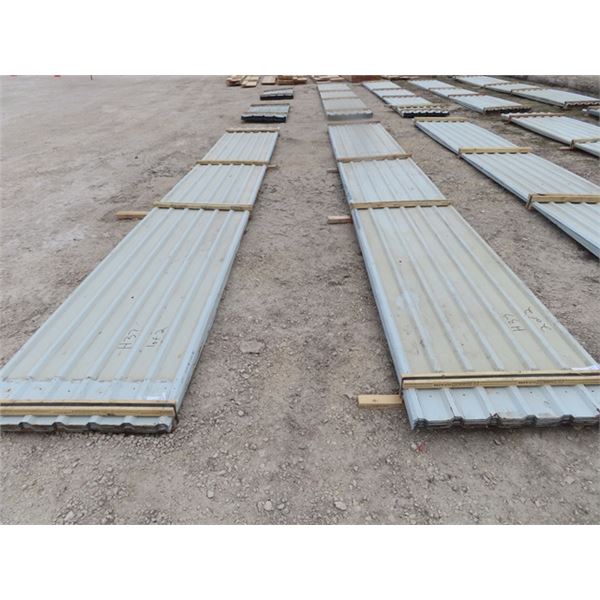 Approx 4408 Square Feet Grey Used Sheet Metal Cladding - 60 Sheets 24  x 25' Long- 2 Bundles - One M