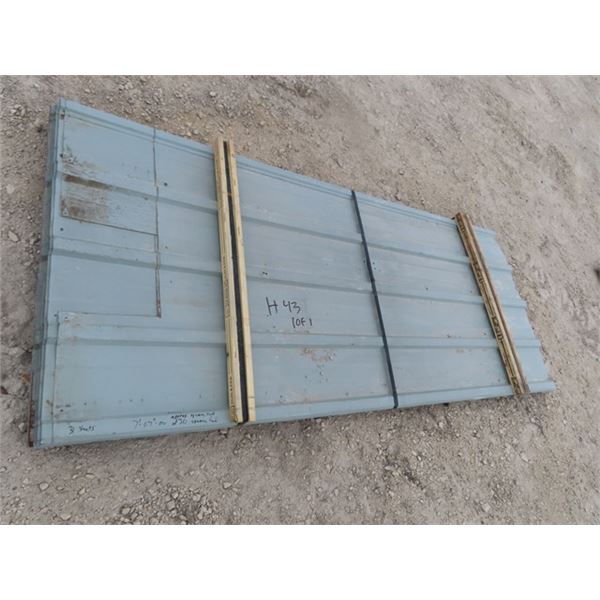 Approx 230 Square Feet  Used Dark Grey Sheet Metal Cladding 7'.7" L  - 31 Sheets - 1 Bundle - One Mo