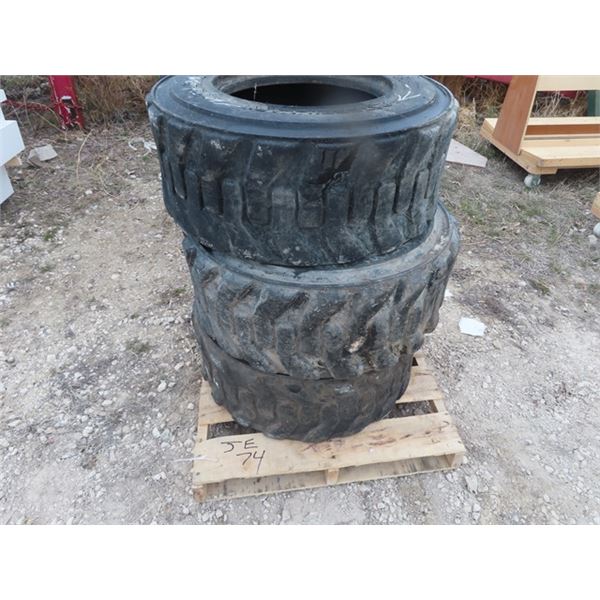 3 Used Skid Steer Tires 12- 16.5