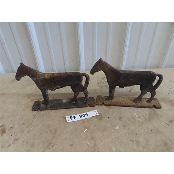 2 Cast Horse Boot Scrapers