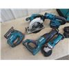 Image 2 : Makita Cordless Tools, Recip Saw, Jig Saw, Circ Saw, Angle Grinder, Flashlight, Charger, 4 Batteries