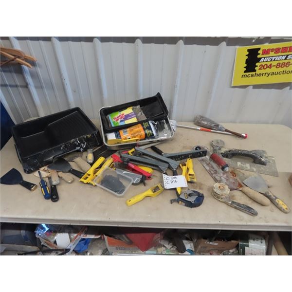 Trowels, Rasps, Scrapers, Paint Trays, Chalk Line Plus More!