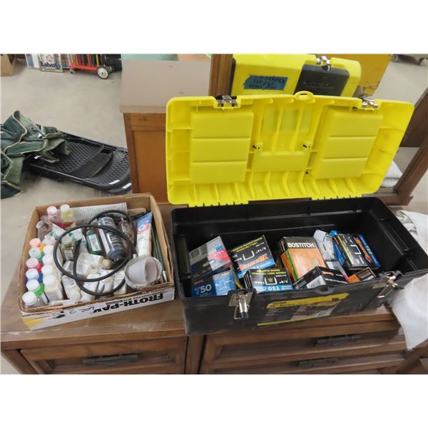 Crafts Paints, Staple Guns, & Staples, & Tool Box