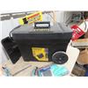 Image 4 : Stanley Tool Box w Wheels , Painting Supply Wire Brushes, & Paint Brushes