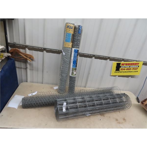 3 Rolls Chicken Wire & Stucco Wire