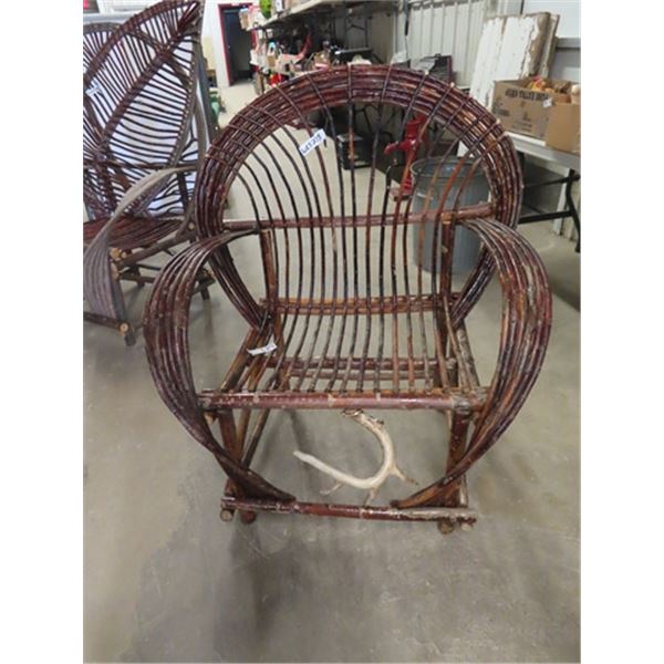 Beautiful Bent Willow w Horn  Design Chair