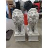 Image 1 : 2 Lion Yard / Driveway Ornaments (Plaster - Not Cement) 36" Tall