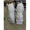 Image 3 : 2 Lion Yard / Driveway Ornaments (Plaster - Not Cement) 36" Tall