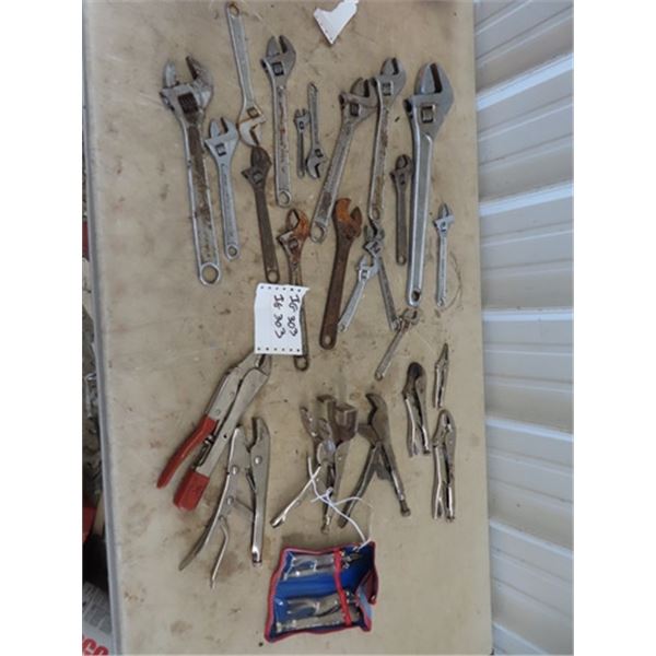 9 Vice Grips, & 17 Crescent Wrenches