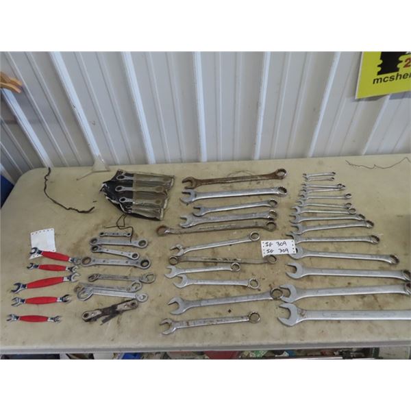 Approx 43 Wrenches - Westend Set, Up to 1/4" Plus Others, Ratchets Plus