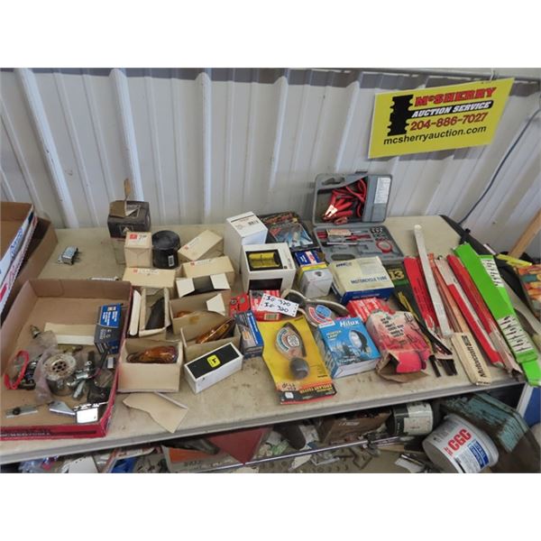 Auto Related- 8 New Old Stock Clearance Light, Wiper Blades, Filters, Antifreeze Testers, Fuel Pump 