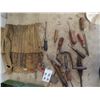 Image 2 : FIshing Tackle - Old Wood Hammer, Tools, Soldering Gun, Screwdriver, Auger Bits Plus More!