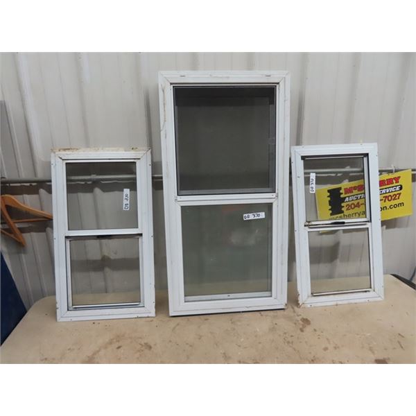 (DE) 3 Windows 2) 14.5" x 27" & 1) 20" x 39"