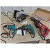 Image 1 : 4 Power Tools - Makita Drywall Gun, Makita Drill, Craftsman Circ Saw, & Skil Recip Saw