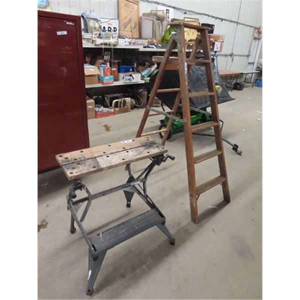 Wood Step Ladder & Workmate Bench