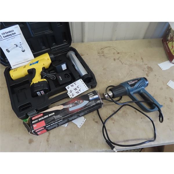 New 12 Volt Caulking Gun, Heat Gun, Heat Sealing Iron