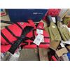 Image 2 : Camping - Lantern, Foot Air Pump, Back Pack, 3 Life Jackets (New) Plus More!