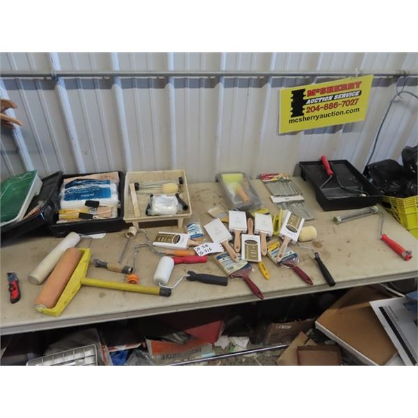 Painting Supply, Trays, Rollers, & Brushes (Various Brushes)