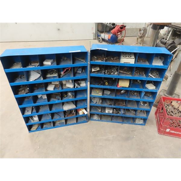 2 Metal Bolt Bins, 35 Pigeon Holes - 25" x 33" w Product , Nuts, Bolts, Washers & Hardware