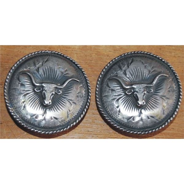 silver steer head conchos