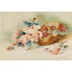 MAYMIE LOUISA WOOTEN WATERCOLOR ON PAPER ROSES