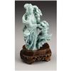Image 1 : CHINESE CARVED FAUX TURQUOISE GROUP OF BEAUTY