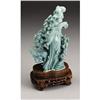 Image 2 : CHINESE CARVED FAUX TURQUOISE GROUP OF BEAUTY