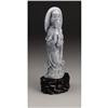 Image 1 : CHINESE CARVED JADE/HARDSTONE FIGURE OF GUANYIN