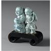 Image 1 : CHINESE CARVED FAUX TURQUOISE FIGURES