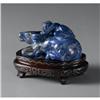 Image 1 : CHINESE CARVED LAPIS LAZULI FIGURE OF AN OX