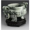 Image 2 : CHINESE CARVED HONEN JADE TRIPOD CENSER