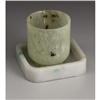 Image 2 : CHINESE CARVED JADE/HARDSTONE SQUARE DISH