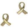 Image 1 : Modern Diamond, Gold Ribbon Earrings