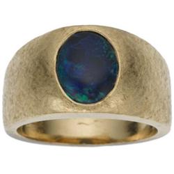 Gentleman's Opal Triplet, 14k Gold Ring