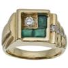 Image 1 : Gentleman's Diamond, Emerald, Gold Ring