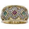 Image 1 : Ruby, Emerald, Sapphire, Diamond, Gold Ring