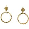 Image 1 : Enamel, Gold Dangle Hoop Earrings
