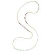 Image 1 : Ruby, Emerald, Cultured Pearl, Gold Necklace