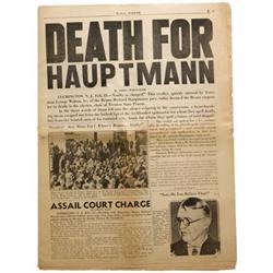 Death For Hauptmann New York Daily Mirror