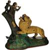 Image 2 : Lion and Two Monkeys Cast Iron Mechanical Bank m