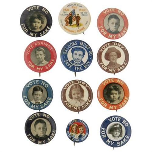 Prohibition Buttons 12 Different Prohibition and Temperance Buttons