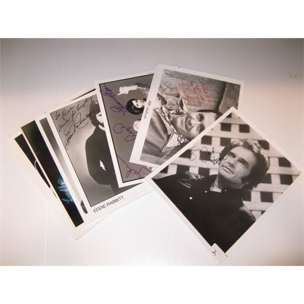 7 SIGNED PHOTOGRAPHS, MERLE HAGGARD, BILL ANDERSON, FARMERS DAUGHTERS, ETC.