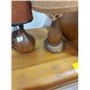 Image 2 : PAIR OF TEAK BASED SMALL TABLE LAMPS