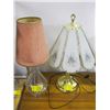 Image 1 : BRASS BASED LAMP & A GLASS BASED LAMP