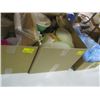 Image 1 : 2 BOXES OF MISC. PLASTICWARE & A BOX OF BLUE UNDERPADS