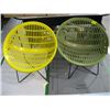 Image 1 : 2 PLASTIC TUB CHAIRS WITH METAL BASES