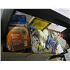 Image 1 : 3 BOXES OF MISC. HAIR DRYER, PENCILS, SEWING ITEMS, ETC.