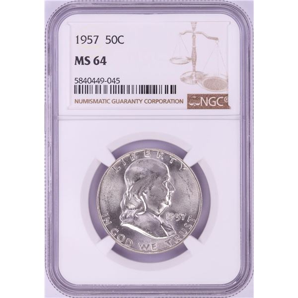 1957 Franklin Half Dollar Coin NGC MS64